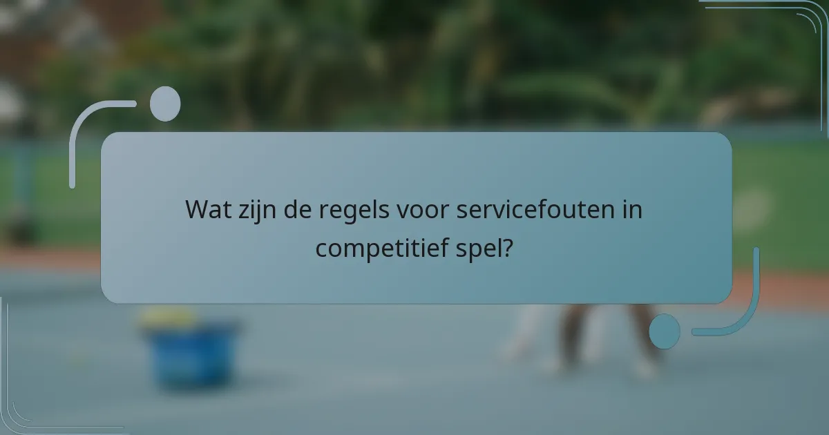Wat zijn de regels voor servicefouten in competitief spel?