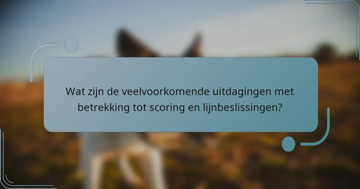 Wat zijn de veelvoorkomende uitdagingen met betrekking tot scoring en lijnbeslissingen?