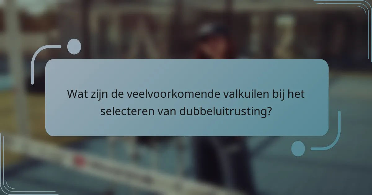 Wat zijn de veelvoorkomende valkuilen bij het selecteren van dubbeluitrusting?